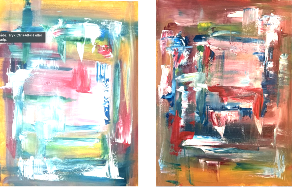 Diptykon: "Tvillingerne" - Akryl på Lærred 2 x 80x60cm
